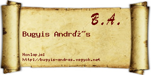 Bugyis András névjegykártya
